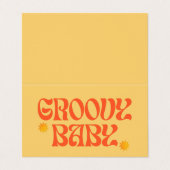 Retro 70s Mosterd Sinaasappel Hippie Groovy Baby Visitekaartje (Buitenkant ongevouwen)