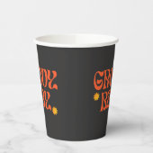 Retro 70s Mosterd Sinaasappel Zwart Hippie Groovy  Papieren Bekers (Links)