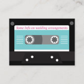 Retro 70s Music Cassettebandje Groovy Fuchsia Fun Informatiekaartje (Voorkant)