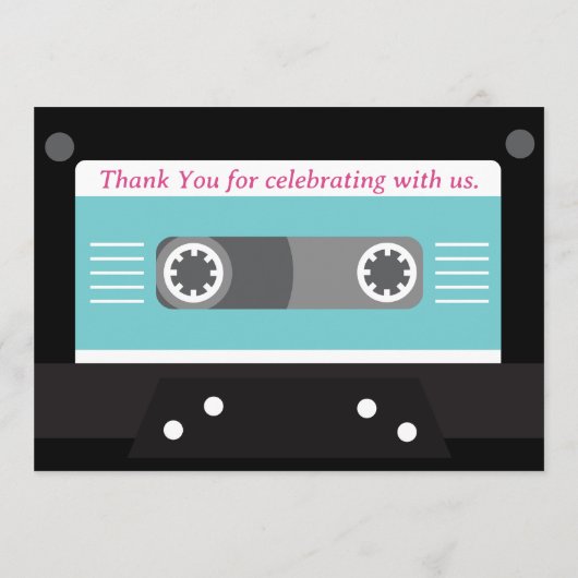 Retro 70s Music Cassettebandje Groovy Fuchsia Fun Menu (Achterkant)