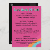 Retro 70s Music Cassettebandje Groovy Fuchsia Fun Menu (Voorkant / Achterkant)