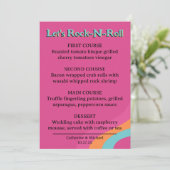 Retro 70s Music Cassettebandje Groovy Fuchsia Fun Menu (Staand voorkant)