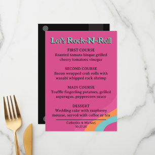 Retro 70s Music Cassettebandje Groovy Fuchsia Fun Menu