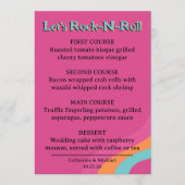 Retro 70s Music Cassettebandje Groovy Fuchsia Fun Menu (Voorkant)