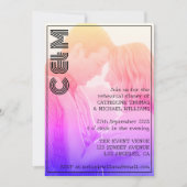 Retro 70s Naam Monogram en Foto Wedding Kaart (Voorkant)
