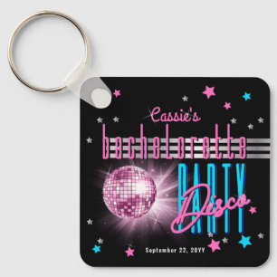 Retro 70's Neon Kijk Disco Ball Bachelorette Sleutelhanger
