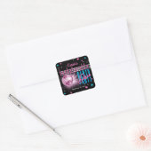 Retro 70's Neon Look Disco Bal Bachelorette Vierkante Sticker (Envelop)