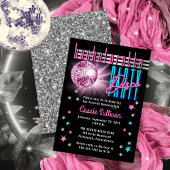 Retro 70's Neon look Disco Ball Bachelorette Party Kaart