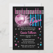 Retro 70's Neon look Disco Ball Bachelorette Party Kaart (Voorkant)