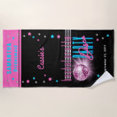 Retro 70's Neon look Disco Ball Bachelorette Party Strandlaken (Voorkant)