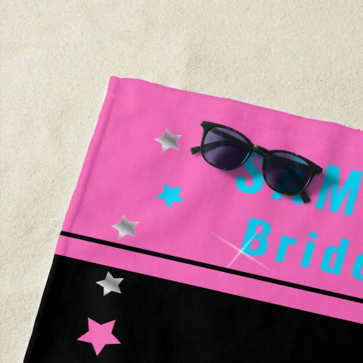 Retro 70's Neon look Disco Ball Bachelorette Party Strandlaken (In situ)