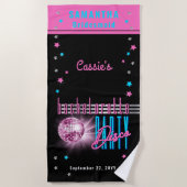 Retro 70's Neon look Disco Ball Bachelorette Party Strandlaken (Voorkant)