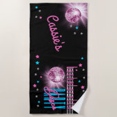 Retro 70's Neon look Disco Ball Bachelorette Party Strandlaken (Voorkant)