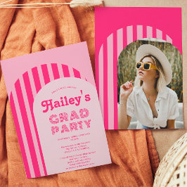  retro 70s neonroze  foto afstuderen kaart