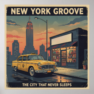 Retro 70s NYC Travel:  New York Groove Poster