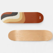 Retro 70s Oranje Abstract Groovy Hippie Monogram Persoonlijk Skateboard (Horizontaal)