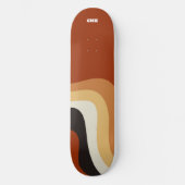 Retro 70s Oranje Abstract Groovy Hippie Monogram Persoonlijk Skateboard (Voorkant)