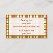 Retro 70s Oranje geel gekleurd Visitekaartje (Achterkant)