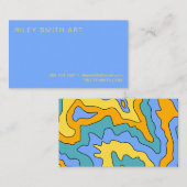 Retro 70s Oranje Geel Paars Kleurrijk Abstract Visitekaartje (Voorkant / Achterkant)