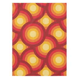 Retro 70s Oranje Geel Rode Cirkels Patroon Tafelkleed