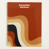 Retro 70s Oranje Groovy Hippie gepersonaliseerd 20 Planner (Voorkant)