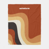 Retro 70s Oranje Groovy Hippie Persoonlijk Fleece Deken (Voorkant)