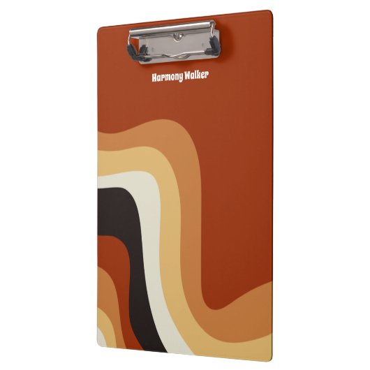 Retro 70s Oranje Groovy Hippie Persoonlijk Klembord (Links)