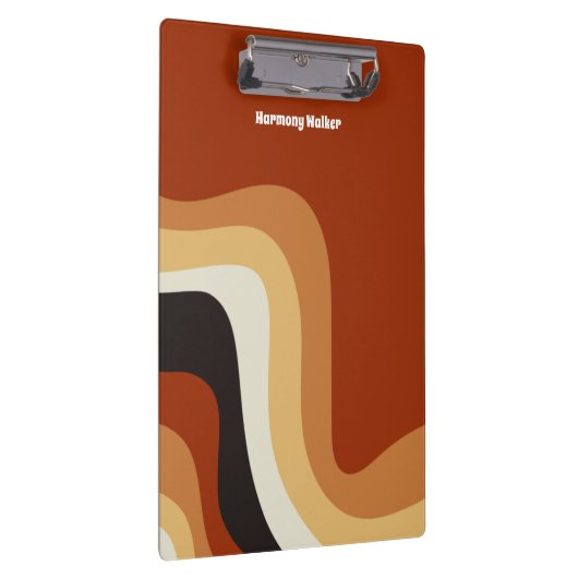 Retro 70s Oranje Groovy Hippie Persoonlijk Klembord (Rechts)