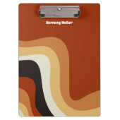 Retro 70s Oranje Groovy Hippie Persoonlijk Klembord (Voorkant)