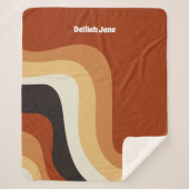 Retro 70s Oranje Groovy Hippie Persoonlijk Sherpa Deken (Voorkant)