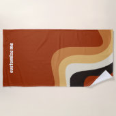 Retro 70s Oranje Groovy Hippie Persoonlijk Strandlaken (Voorkant)