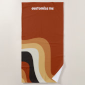 Retro 70s Oranje Groovy Hippie Persoonlijk Strandlaken (Voorkant)
