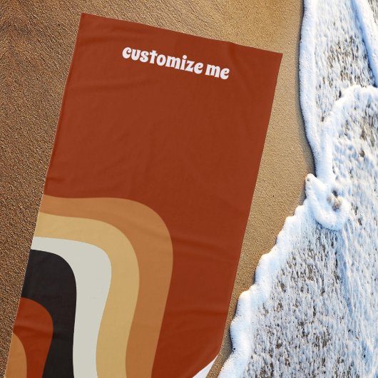 Retro 70s Oranje Groovy Hippie Persoonlijk Strandlaken