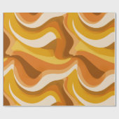 Retro 70s Oranje Mosterd Golf Abstract Patroon Cadeaupapier (Vlak)