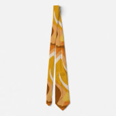 Retro 70s Oranje Mosterd Golf Abstract Patroon Stropdas (Achterkant)