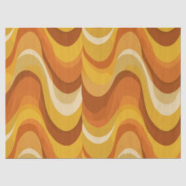 Retro 70s oranje mosterd golf abstract patroon tissuepapier