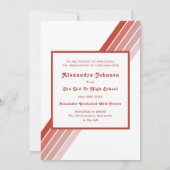 Retro 70's Oranje Stripe Afstudeerder Foto Afstude Aankondiging (Achterkant)