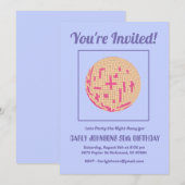 Retro 70s Paarse Roze Geel Disco 50ste Verjaardag Kaart (Voorkant / Achterkant)