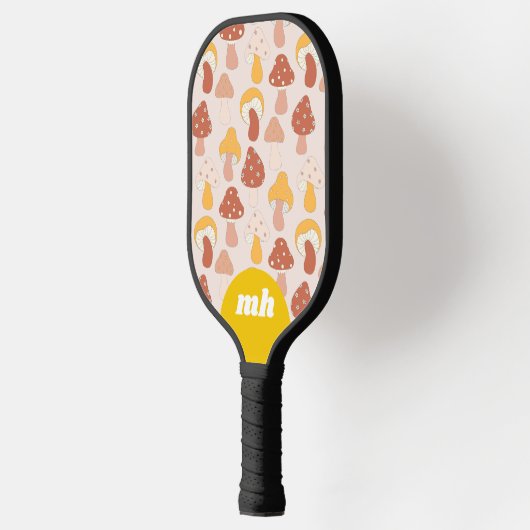 Retro 70s paddenstoel monogram pickleball paddle (Links)
