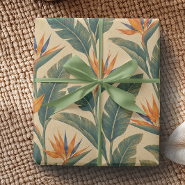 Retro 70s Paradijsvogel Tropisch Inpakpapier