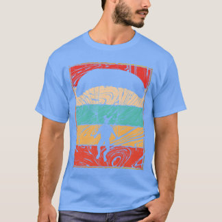Retro 70s Paragliding Sunset Vintage Silhouettee r T-shirt