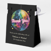 Retro 70's Party Disco Ball Sparkle Glam Wedding Bedankdoosjes (Achterkant)