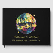 Retro 70's Party Disco Ball Sparkle Glam Wedding Gastenboek (Voorkant)