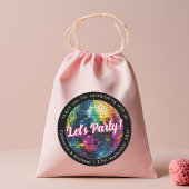 Retro 70's Party Disco Ball Sparkle Glam Wedding Ronde Sticker