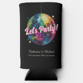 Retro 70's Party Disco Ball Sparkle Glam Wedding Seltzer Blikjeskoeler (Voorkant)