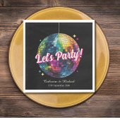 Retro 70's Party Disco Ball Sparkle Glam Wedding Servet