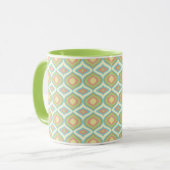 Retro 70s Pastel Geometrische Behang Mok (Voorkant links)