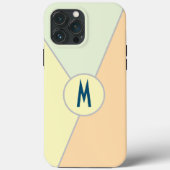 retro 70s pastel kleurenblok driehoek monogram Case-Mate iPhone case (Achterkant)
