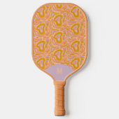 Retro 70's Pastel Purple Monogram Topography Pickleball Paddle (Voorkant)