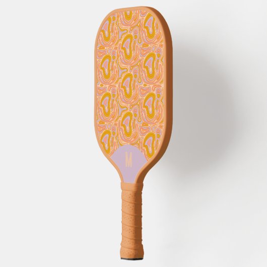 Retro 70's Pastel Purple Monogram Topography Pickleball Paddle (Links)
